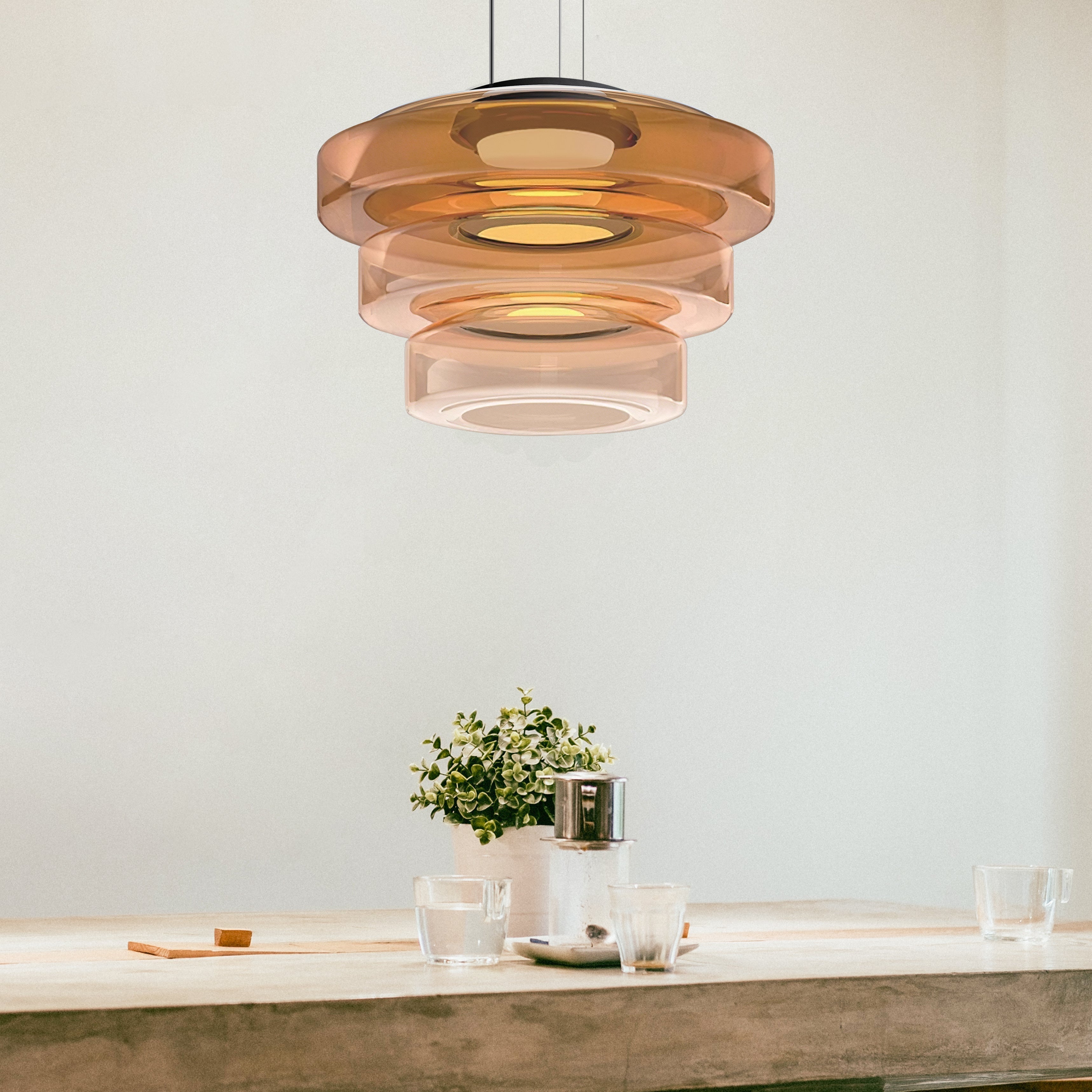 Glass Pendant Lighting In Bauhaus Style