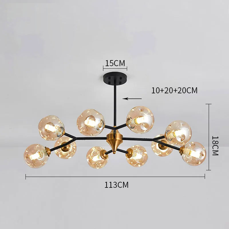Modern blown Glass Chandelier