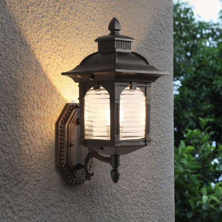 Antique Glass Outdoor Wall Lamp