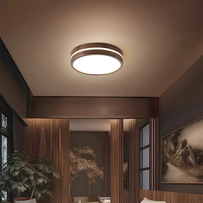 Round Wooden Ceiling Light