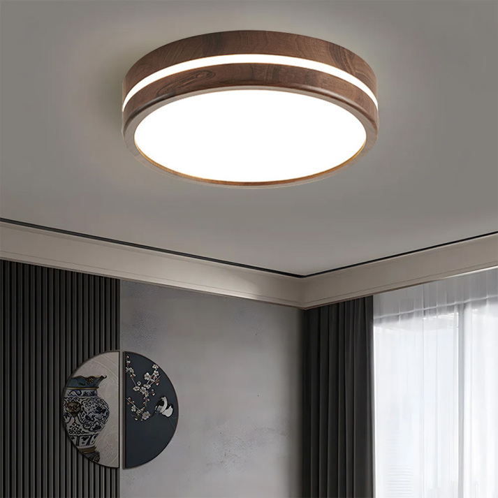 Round Wooden Ceiling Light