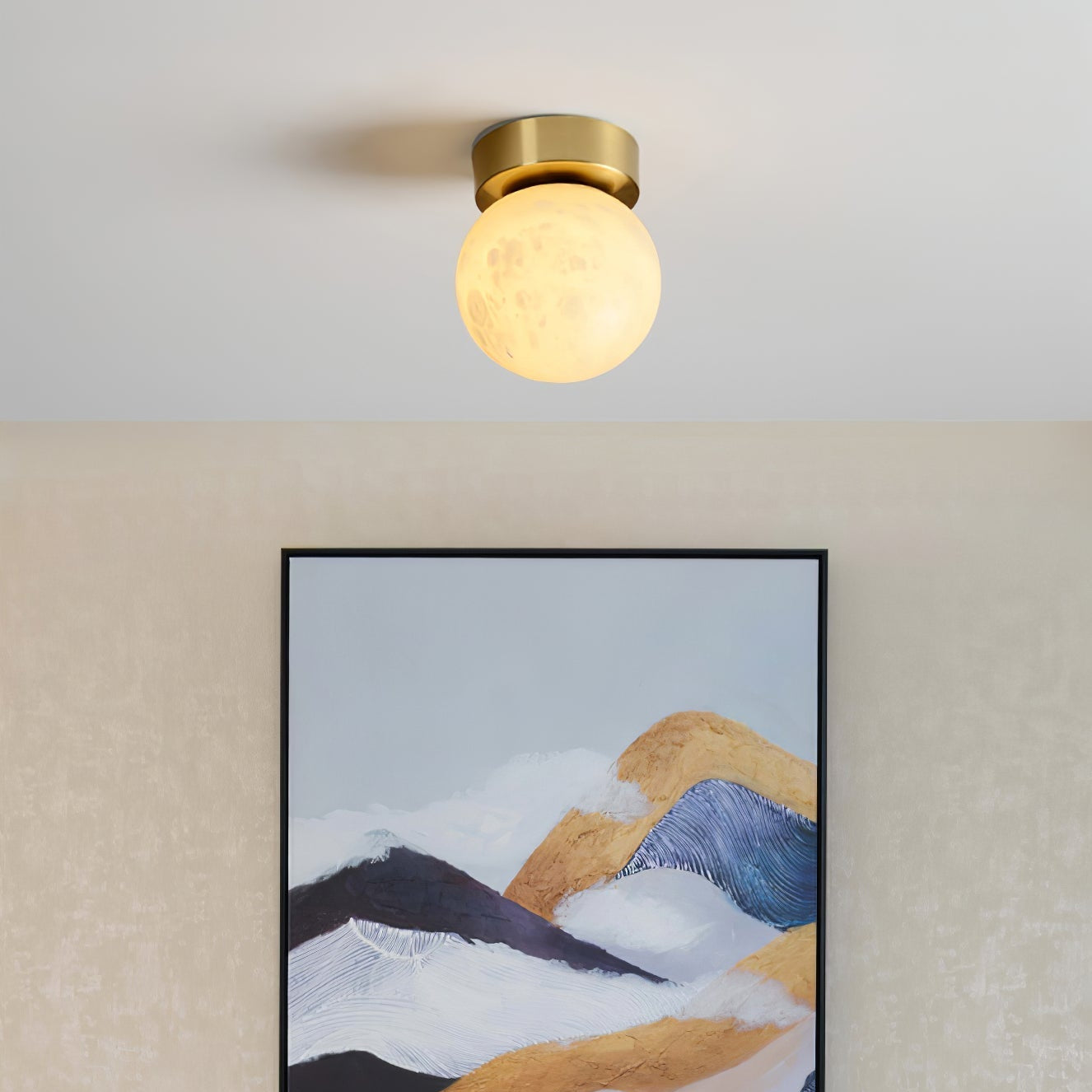Moon Alabaster Ceiling Light