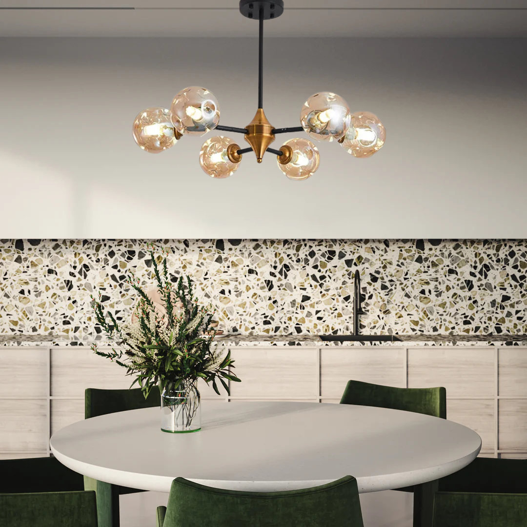 Modern blown Glass Chandelier