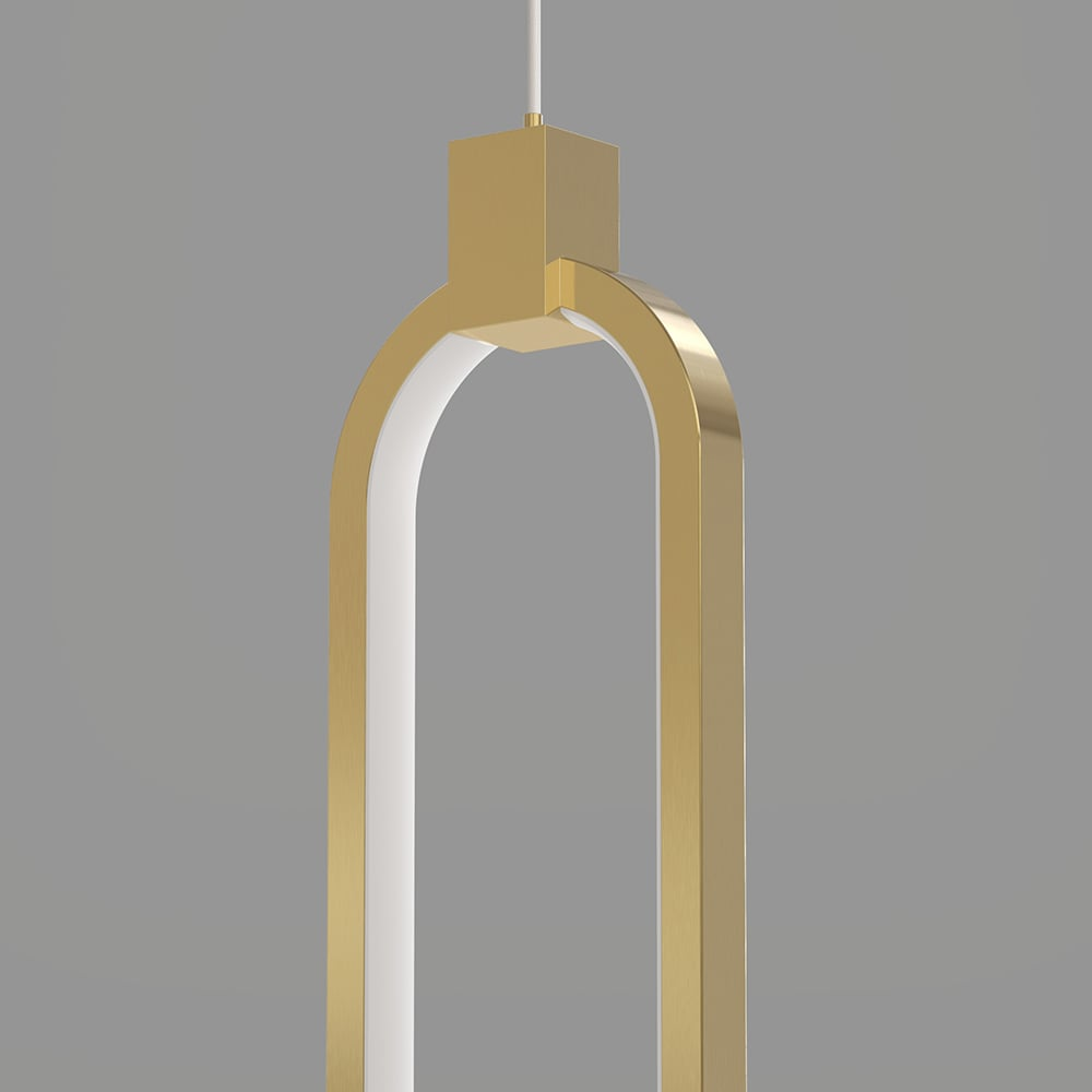 2-Light Circle Pendant Light Gold Brass Charmed Hanging Light