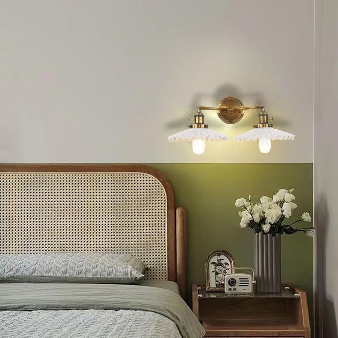 Antique Ceramic Double Head Lamp