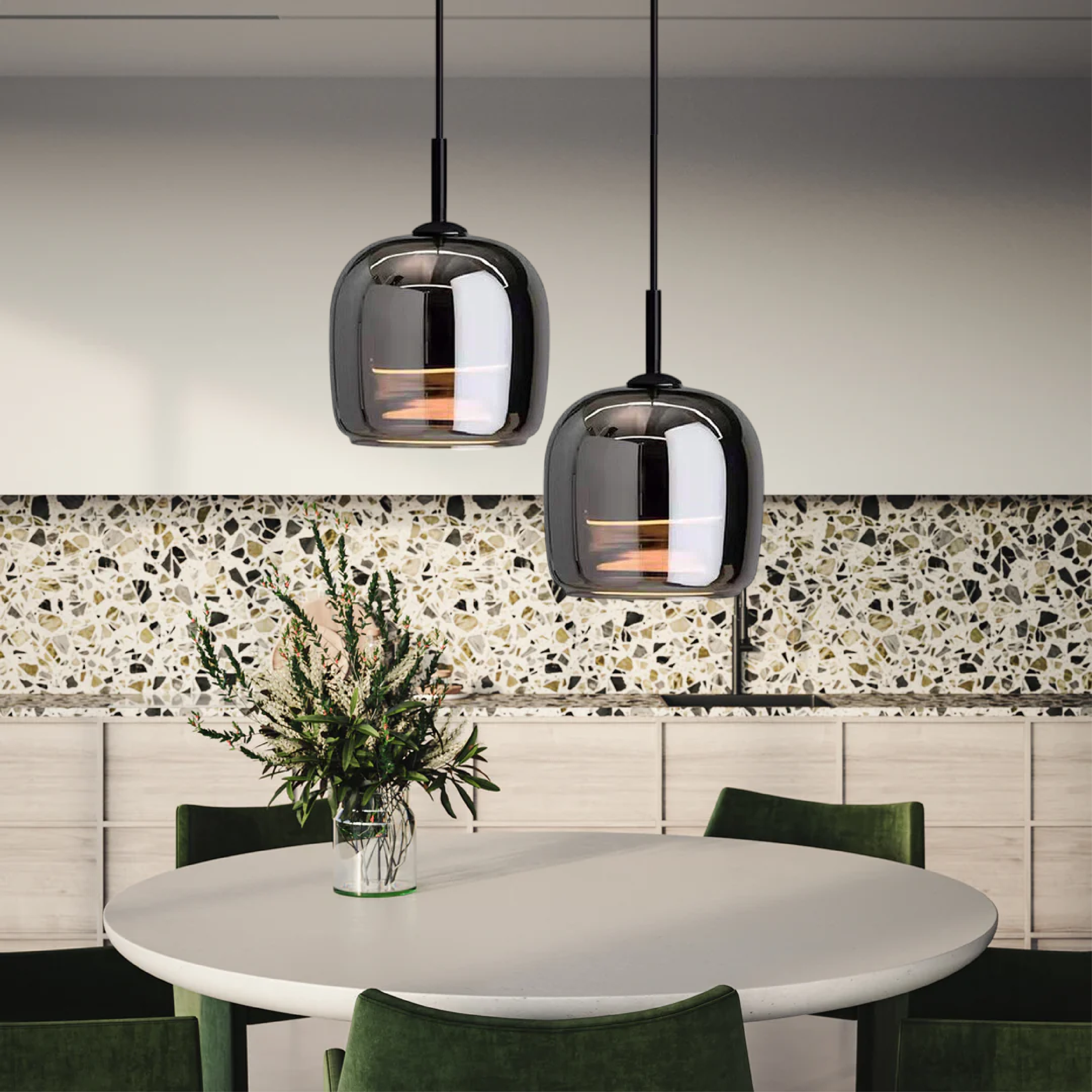 Nordic Black Glass Pendant Light